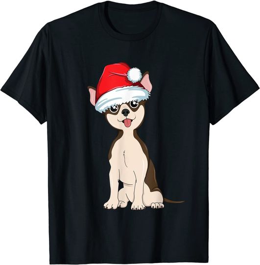 Santa Chihuahua Christmas Dog Lover Pajamas Xmas Holiday T-Shirt