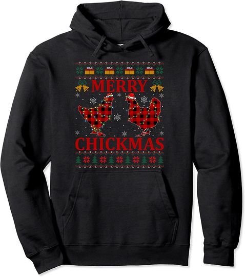 Merry Chickmas Matching Family Ugly Chicken Christmas Pullover Hoodie