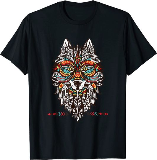 Wolf Tribal T-shirt Native American Art Spirit Animal Spiritual
