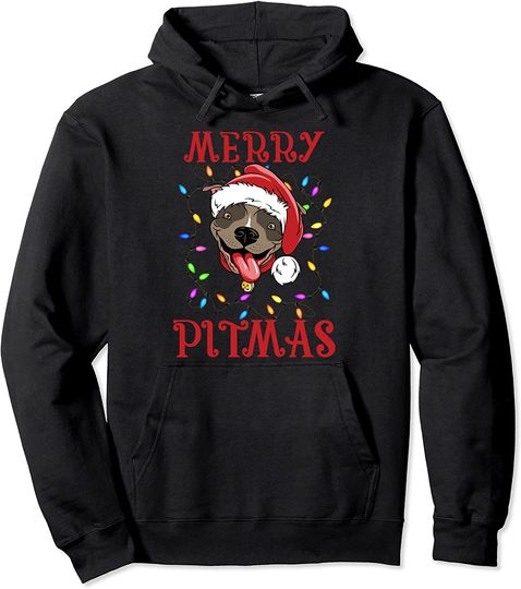 Merry Pitmas Shirt Funny Pitbull Mom, Dad Christmas Gift men Pullover Hoodie
