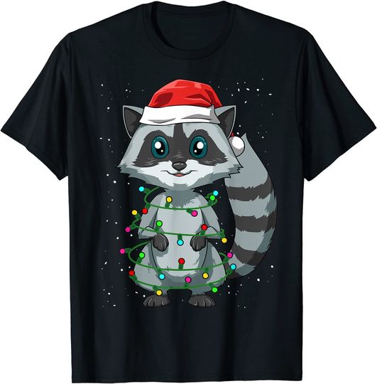 Raccoon Christmas Santa Raccoon Lovers Christmas Tree Gift T-Shirt