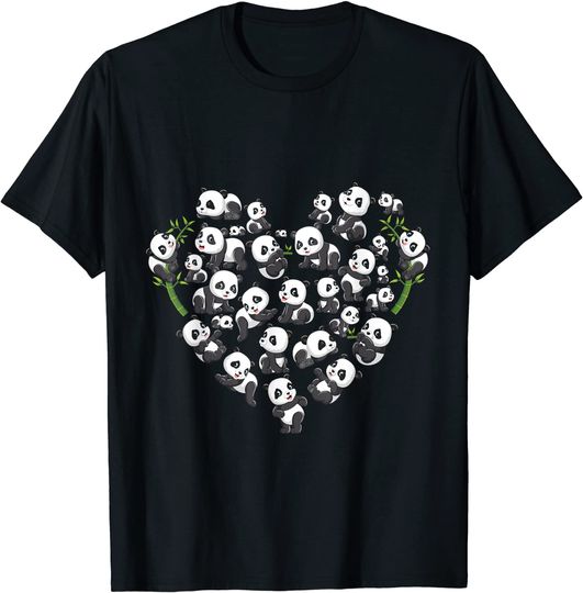 Panda Bear Lover Heart Cute Panda gifts for girl kids women T-Shirt