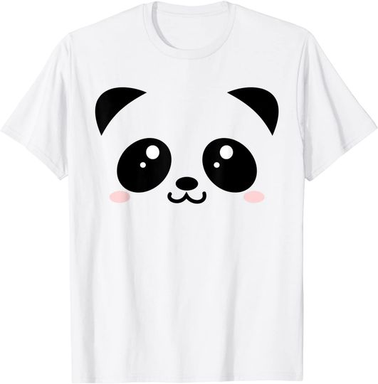 Cute Panda Bear - Black & White Kawaii cartoon animal face T-Shirt