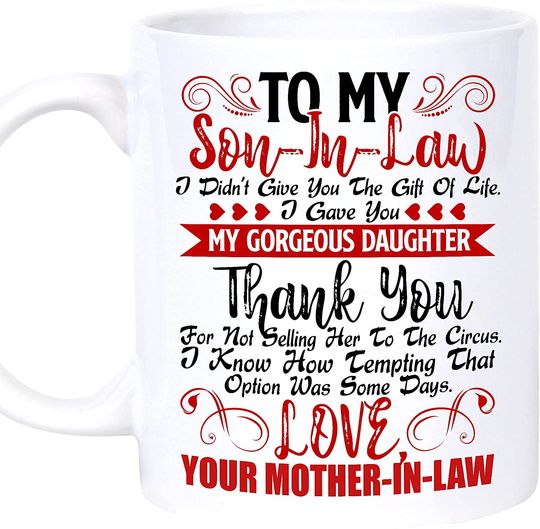 To My Dear Son In Law Mug- Dear Son-in-law Christmas Mug