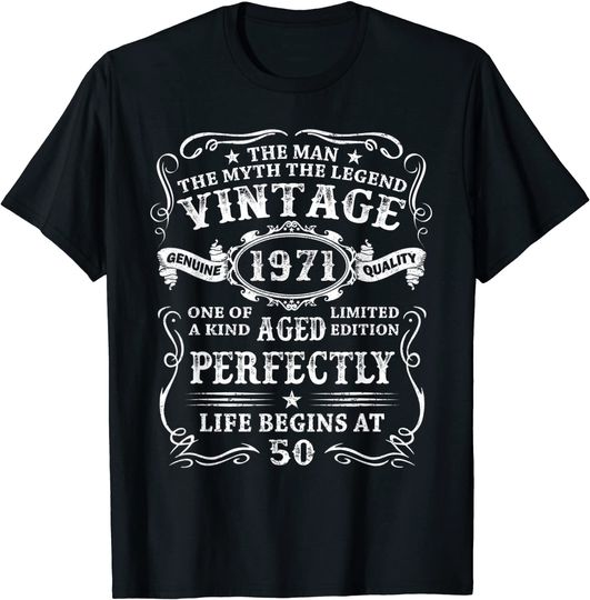Mens 50 Years Old Gift Vintage 1971 Man Myth Legend 50th Birthday T-Shirt