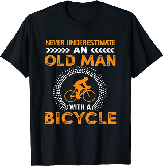 Never Underestimate Old Man With Bicycle Gift T-shirts