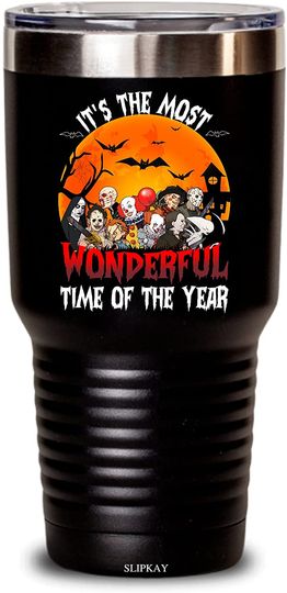 It Is The Most Wonderful Time Of The Year Skeleton Pumpkin Happy Halloween Tumbler 30oz,Gifts