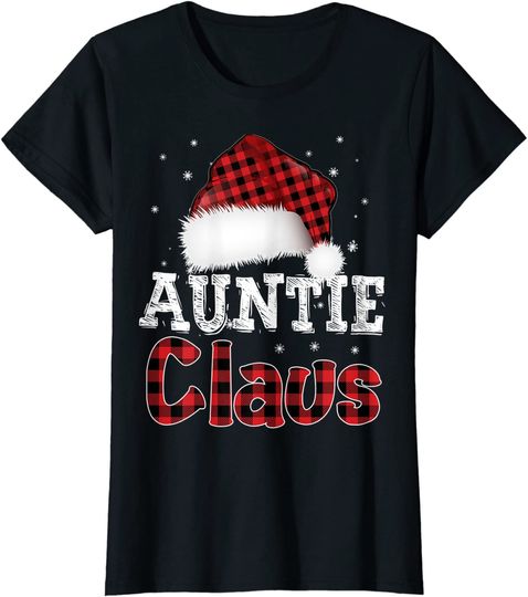 Womens Matching Family Ghristmas Pajama Auntie Santa Claus Costume T-Shirt