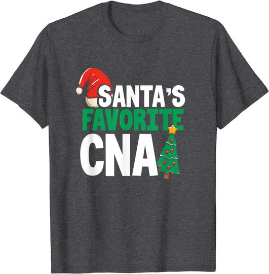 Santa’s Favorite CNA Certified Nursing Assistant Christmas T-Shirt