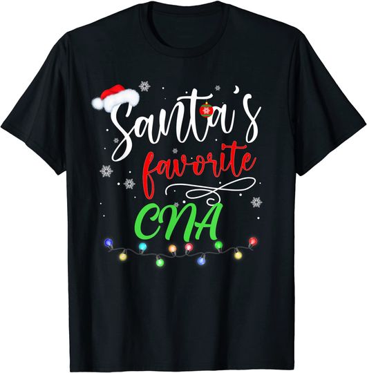 Merry Christmas Nurse Crew RN Funny Santa's Favorite CNA T-Shirt