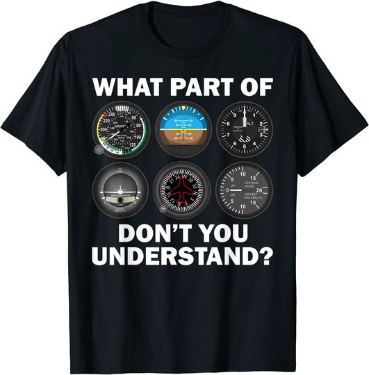 Pilot Art Aviation Airline Pilot Instruments T-Shirt