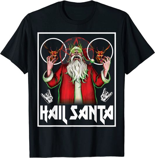Hail Santa Sleigher Heavy Metal Ugly Christmas Shirt