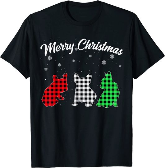French Bulldog Dog Christmas Plaid Pajama T-Shirt
