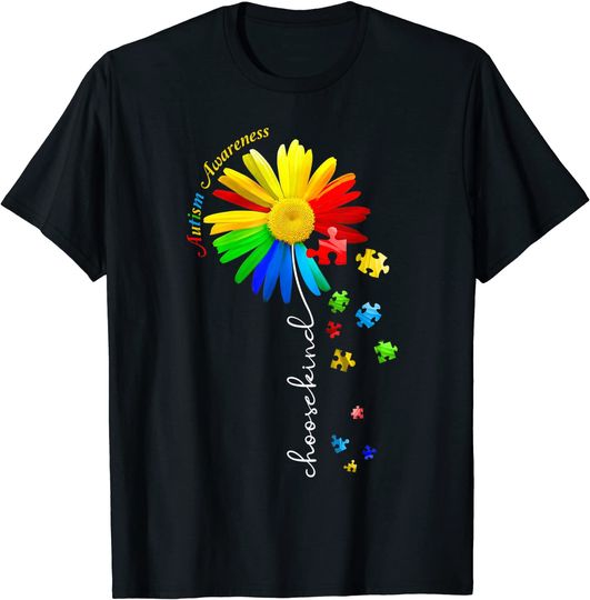 Choose Kind Autism Awareness Sunflower Mom Women Kids T-Shirt