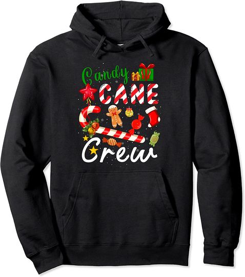 Candy Cane Crew Christmas Sweet Lovers Family Matching Xmas Pullover Hoodie