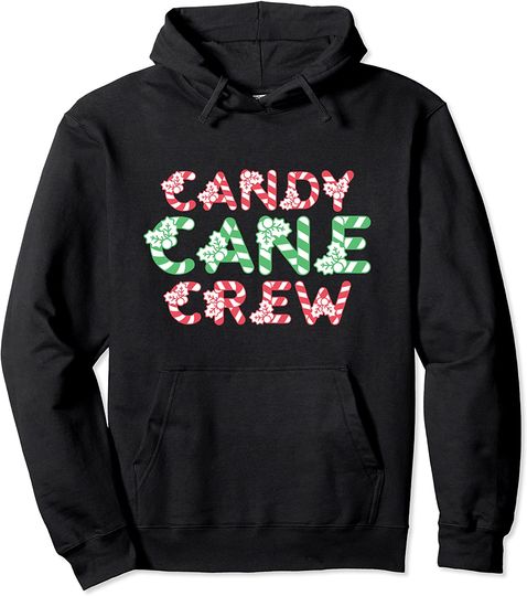 Candy Cane Crew Christmas Sweets Family Matching Costume Pullover Hoodie