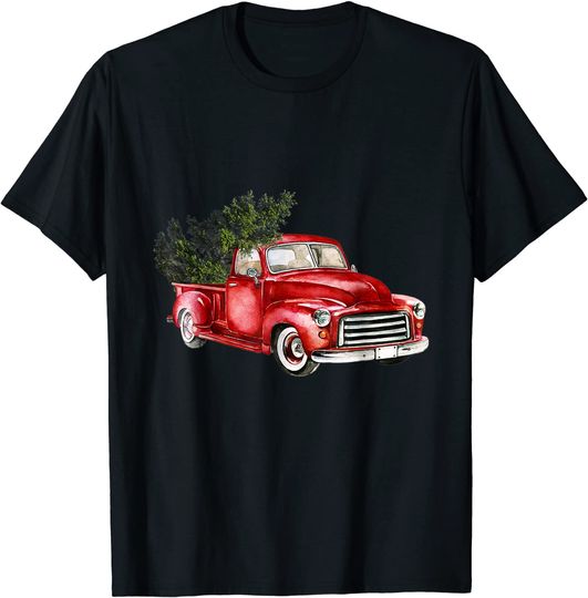 Vintage Truck Wagon Christmas Tree Xmas For Farmer T-Shirt