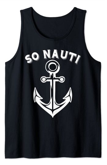 Ladies So Nauti Nautical Graphic Tank Top