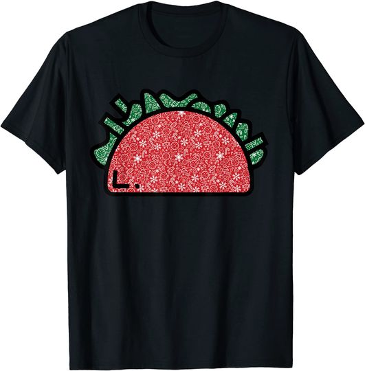 Taco Christmas Pattern Cool Mexican Food Lover X-Mas T-Shirt