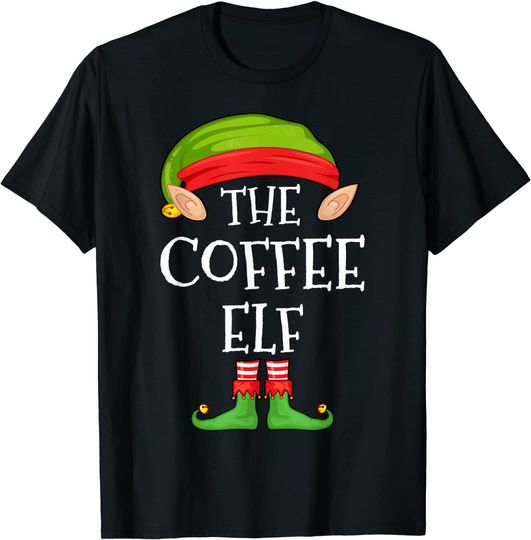 Elf Family Christmas Coffee Elf Sweater Matching Coffee Elf T-Shirt