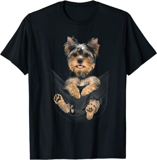 Yorkie Puppy in Pocket T-Shirt