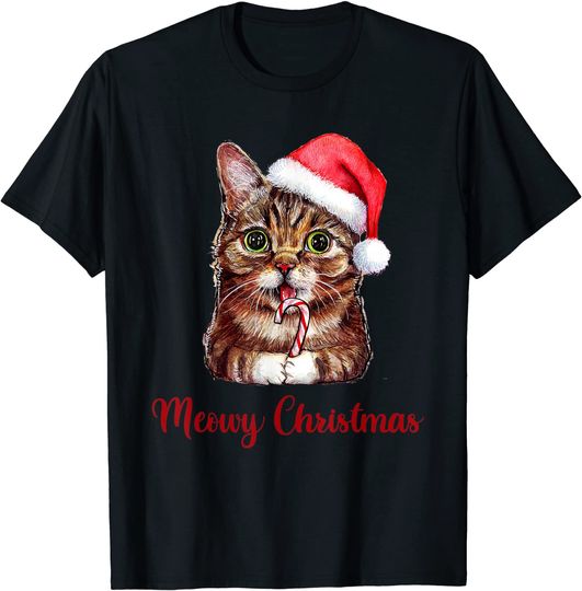 Meowy Catmas Vintage Santa Catr T-Shirt