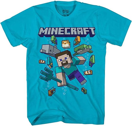 Minecraft Ocean Friends Big Boys Youth T-Shirt