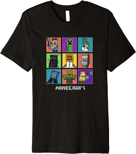 Minecraft Group Shot Colored Box Up T-Shirt