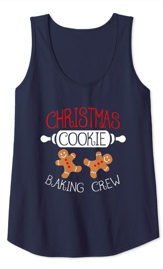 Gingerbread Man Mom Kids Family Christmas Cookie Baking Crew Tank Top