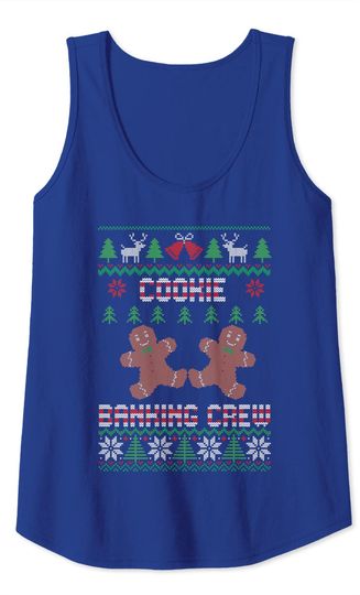 Gingerbread Christmas Cookie Baking Crew Ugly Xmas Pajama Tank Top