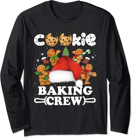 Cookie Baking Crew Christmas Santa Hat Family Gingerbread Long Sleeve