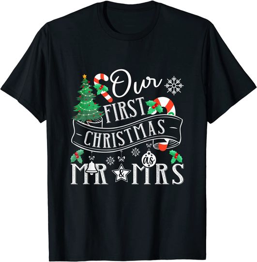 2021 Christmas Our First Christmas as Mr. & Mrs. Adults T-Shirt