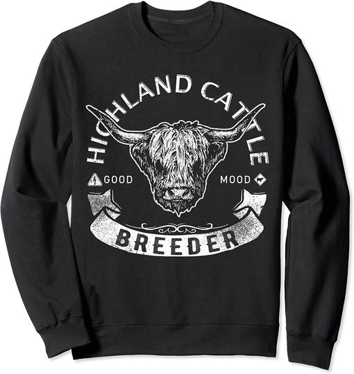 Cute Cartoon Cow Sweatshirt Highland Cow