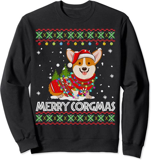 Corgi Dog Merry Corgmas Santa Corgi Ugly Christmas Sweater Sweatshirt