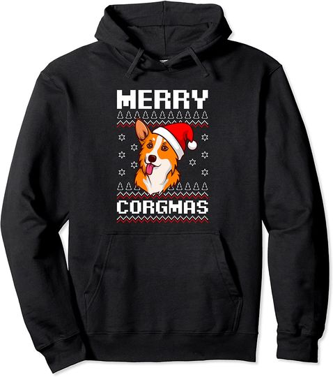 Merry Corgmas Funny Corgi Dog Lover Christmas Pullover Hoodie