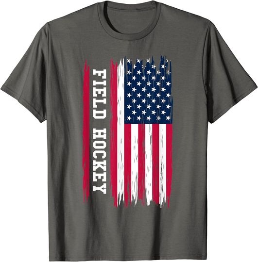Field Hockey Usa American Flag Hockey Player Team T-Shirt