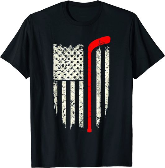 American Flag Hockey USA Patriotic Gift T-Shirt