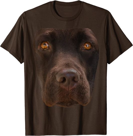 Chocolate Lab Lovers Dark Brown Dog Face Costume T-Shirt