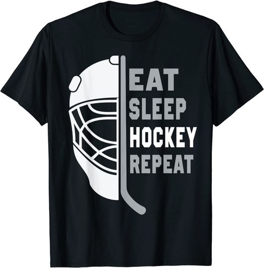 Eat Sleep Hockey Repeat Hockey Lovers Kids Youth Women T-Shirt