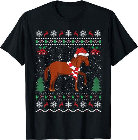 Horse Animal Lover Ugly Horse Christmas T-Shirt