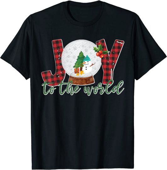 Joy To The World Snowman Xmas Tree Merry Christmas T-Shirt
