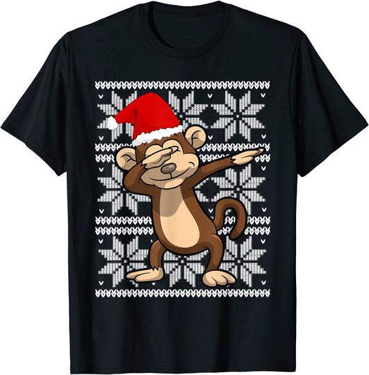 Dabbing Monkey Christmas T-Shirt