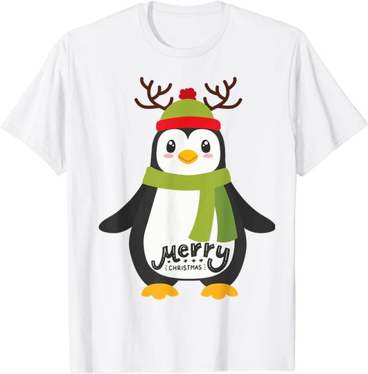 Cute Merry Christmas TShirt Penguin Tee T-Shirt