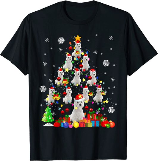 Christmas Tree West Highland White Terrier Xmas Santa Dog T-Shirt