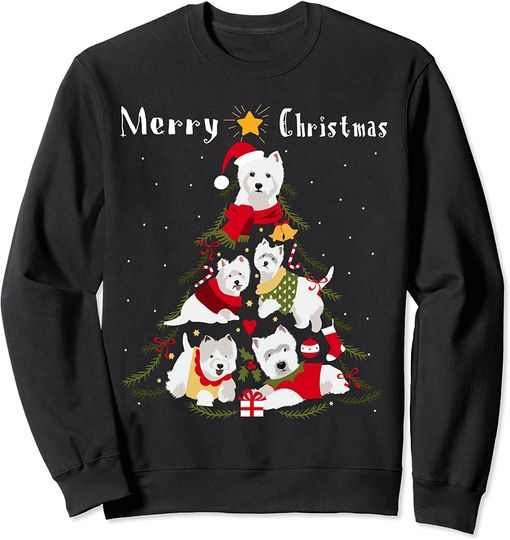 West Highland White Terrier Westie Christmas Tree Xmas Dog Sweatshirt