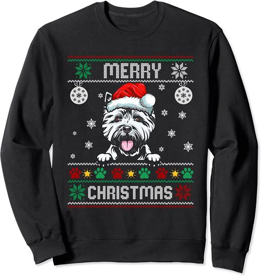 Ugly Merry Christmas West Highland White Terrier Dog Xmas Sweatshirt