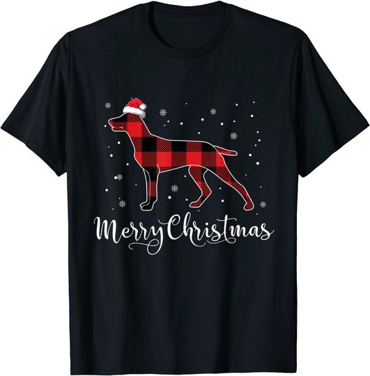 Christmas Weimaraner Red Plaid Dog Lover Pajamas Gift T-Shirt