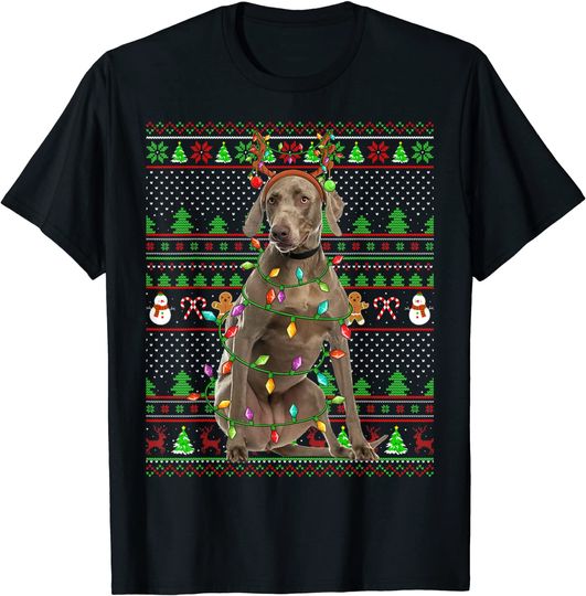 Weimaraner Dog Family Matching Ugly Weimaraner Christmas T-Shirt