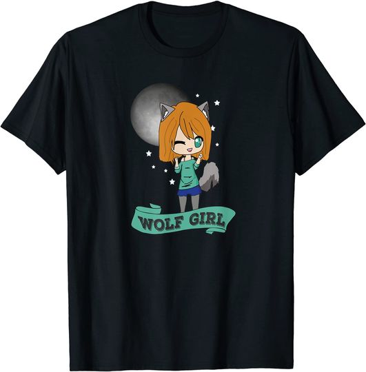 Chibi Animal T-Shirt Wolf Girl