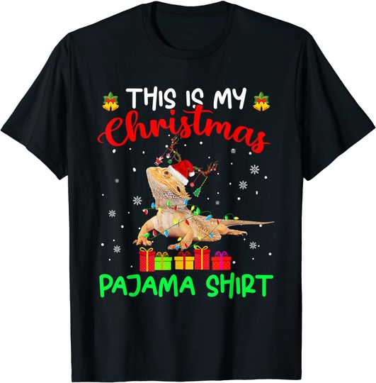 This Is My Christmas Pajama Shirt Santa Bearded Dragon Lover T-Shirt